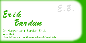 erik bardun business card